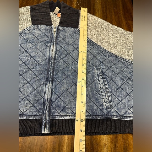 Pilcro Patchwork Bomber Sweater Jacket Size XL EUC - Picture 8 of 9